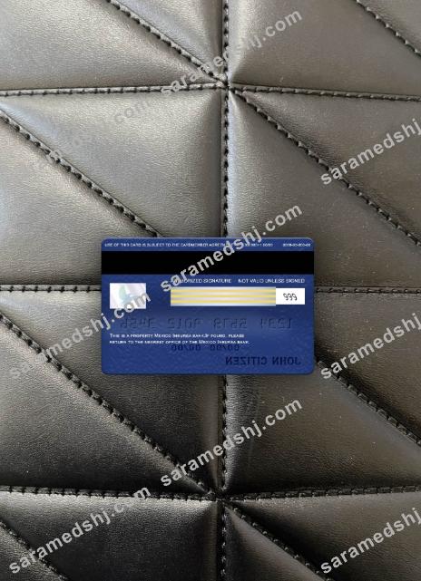 Mexico Inbursa bank visa classic card photolook back